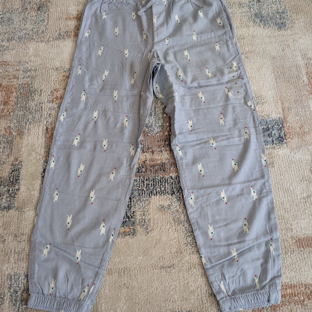 Gray Pajama Pants with Dog Print